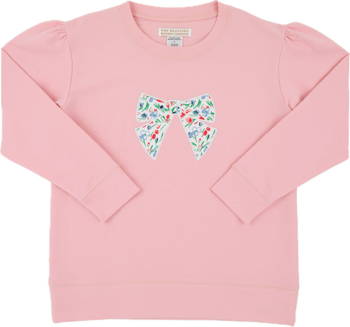Cassidy Comfy Puff Sleeve Crewneck-Sandpearl/Fair St Bow