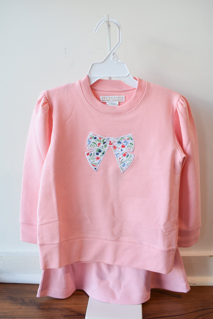 Cassidy Comfy Puff Sleeve Crewneck-Sandpearl/Fair St Bow