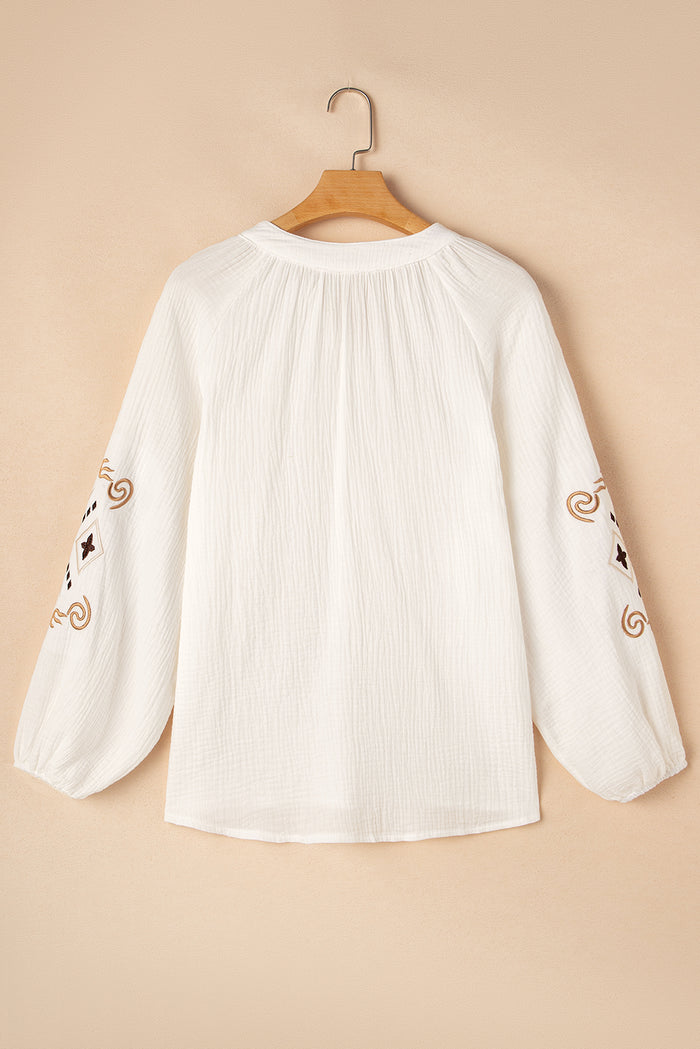 Chemise à col rond boutonnée texturée *-A WOMAN WE LOVE