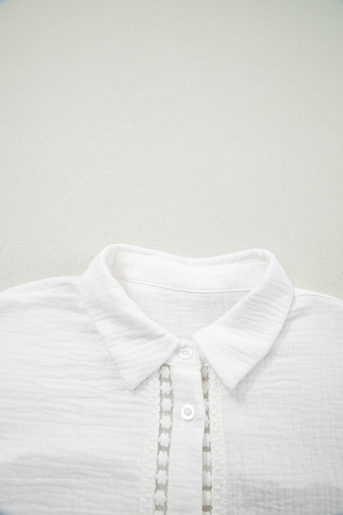 Chemise texturée à manches courtes