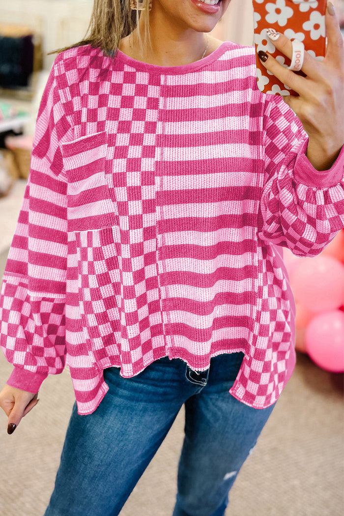 Chemisier à poches et manches lanternes en patchwork *-A WOMAN WE LOVE
