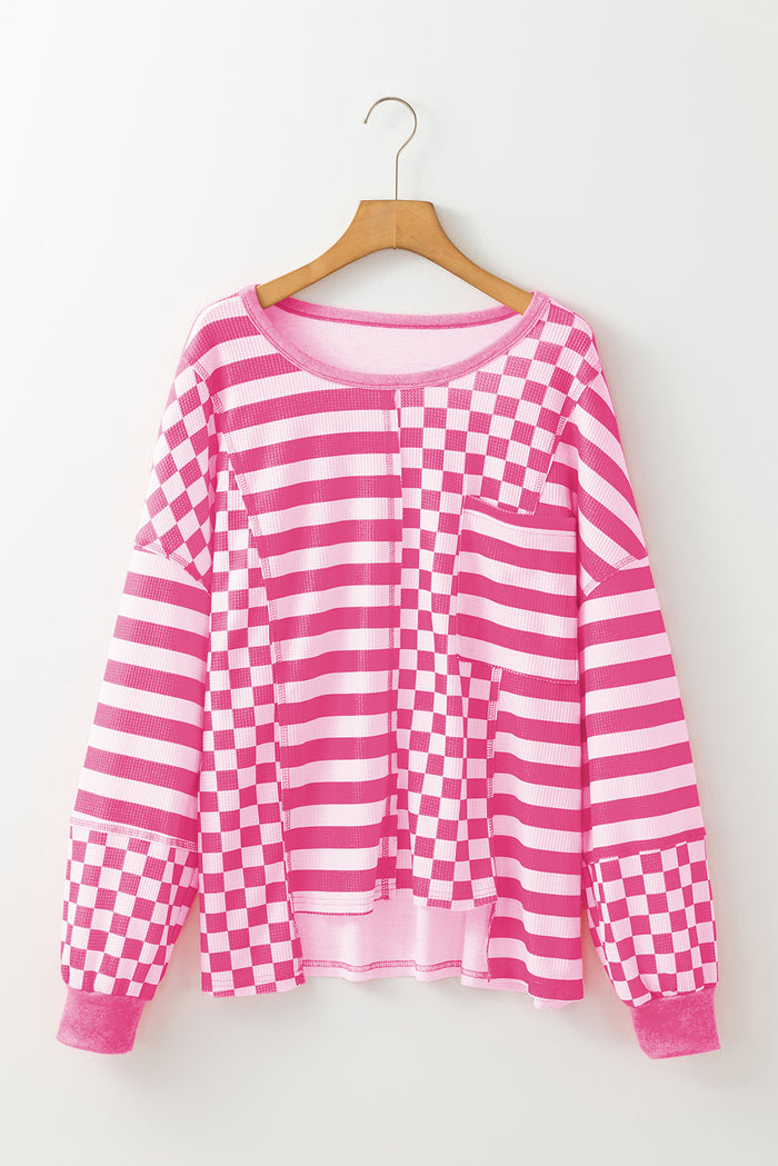 Chemisier à poches et manches lanternes en patchwork *-A WOMAN WE LOVE