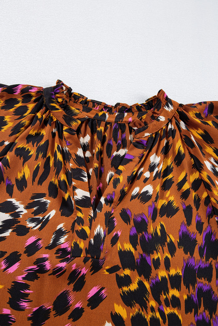 Chemisier drapé imprimé léopard orange *-A WOMAN WE LOVE