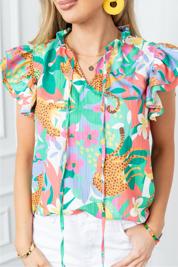 Chemisier floral d'été à volants *-A WOMAN WE LOVE