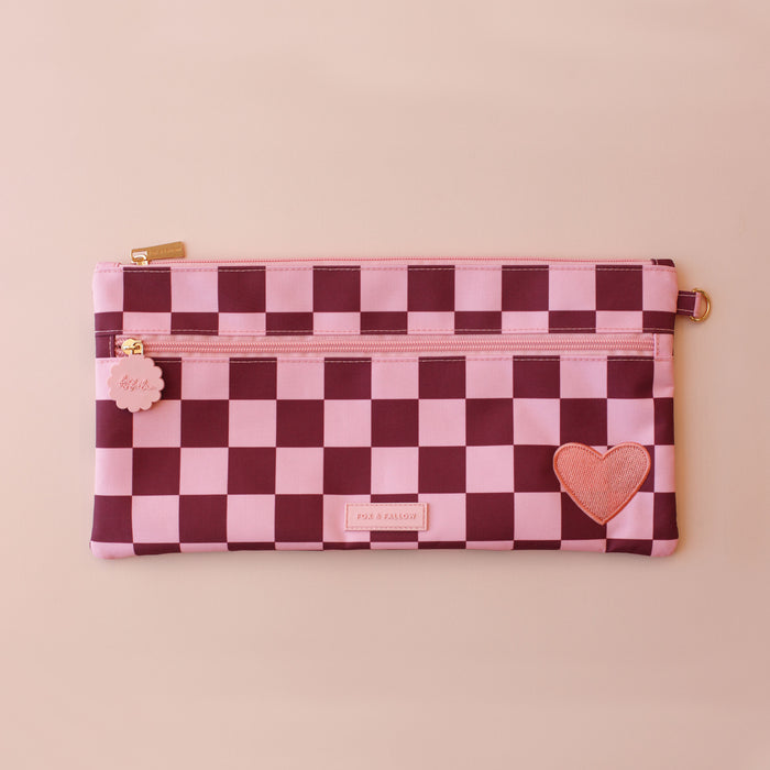Cherry Check Large Pencil Case