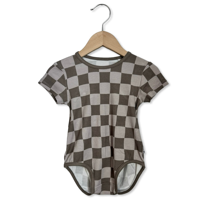 Cocoa Check Short Sleeve Snuggle Bug Bodysuit