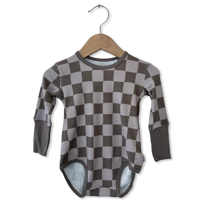 Cocoa Check Snuggle Bug Long Sleeve Bodysuit