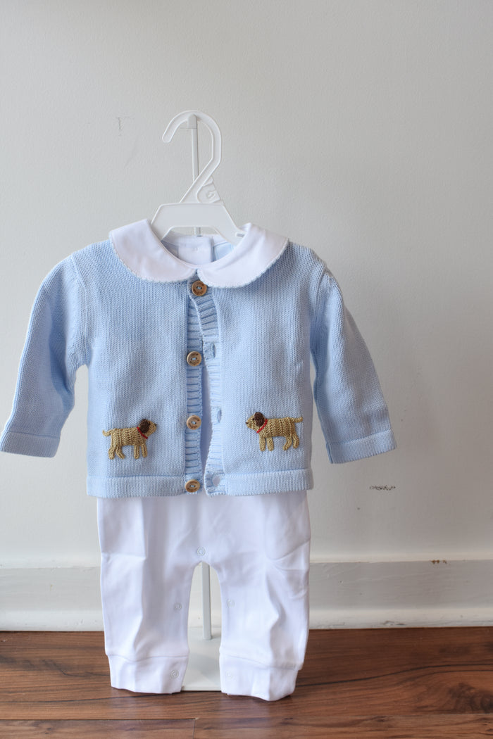 Crochet Cardigan-Blue Lab