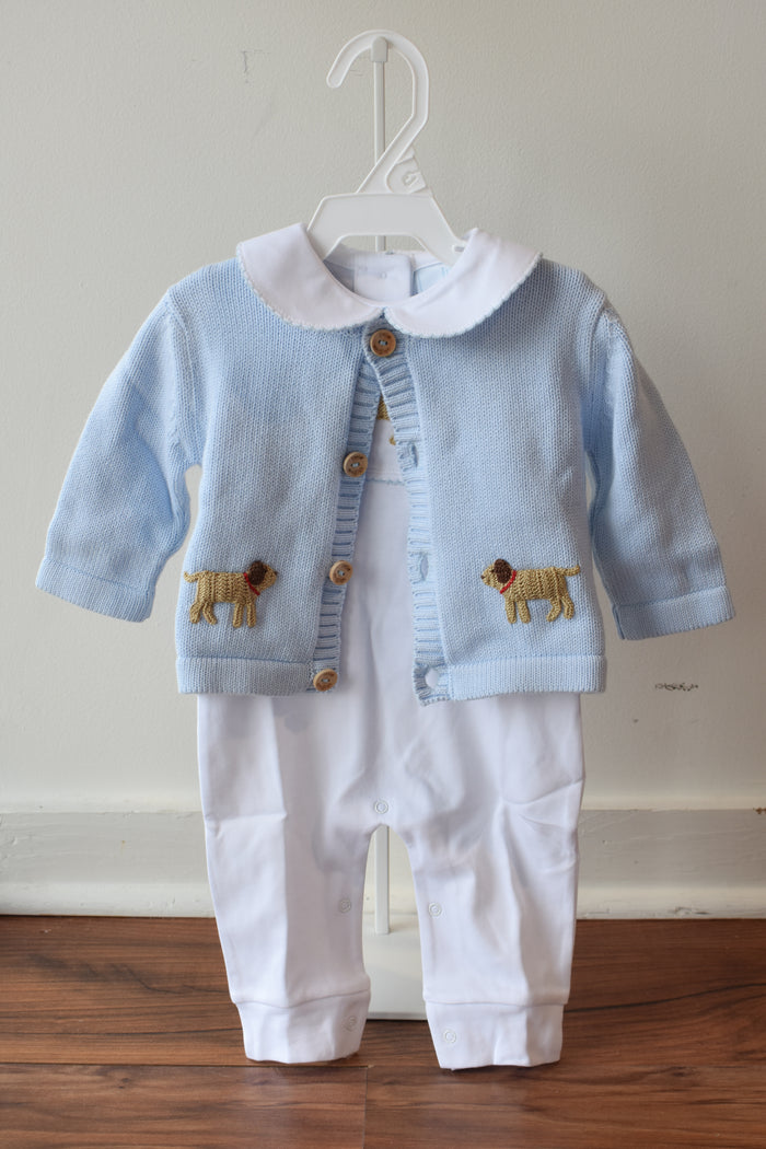 Crochet Cardigan-Blue Lab