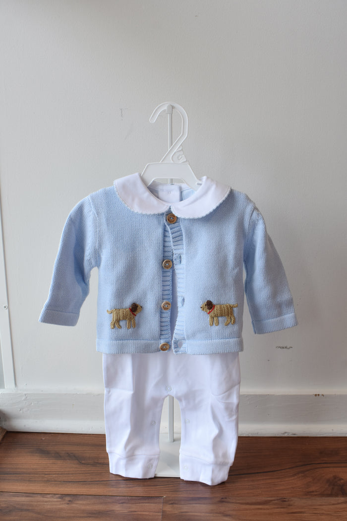 Crochet Cardigan-Blue Lab