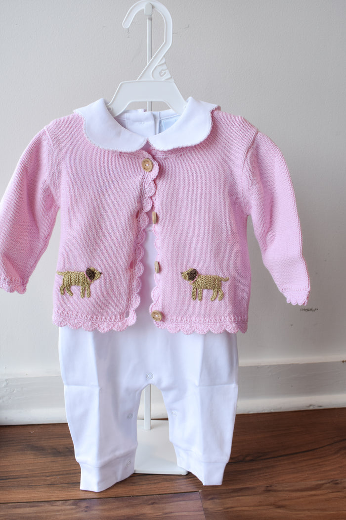 Crochet Cardigan-Pink Lab