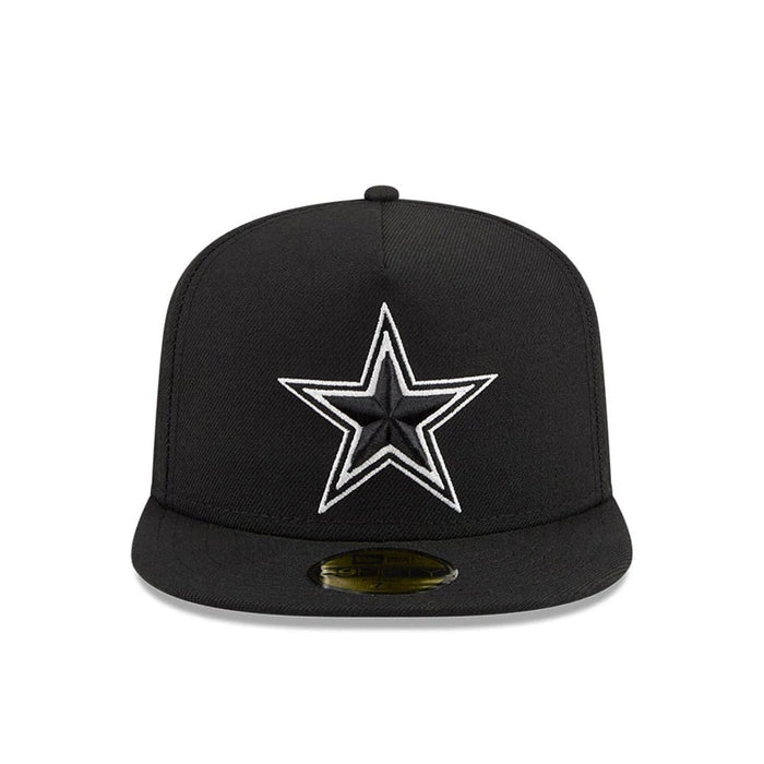 Pictured is this NFL Chiseled Embroidery Dallas Cowboys 59FIFTY A-Frame Fitted cap in Black. 3