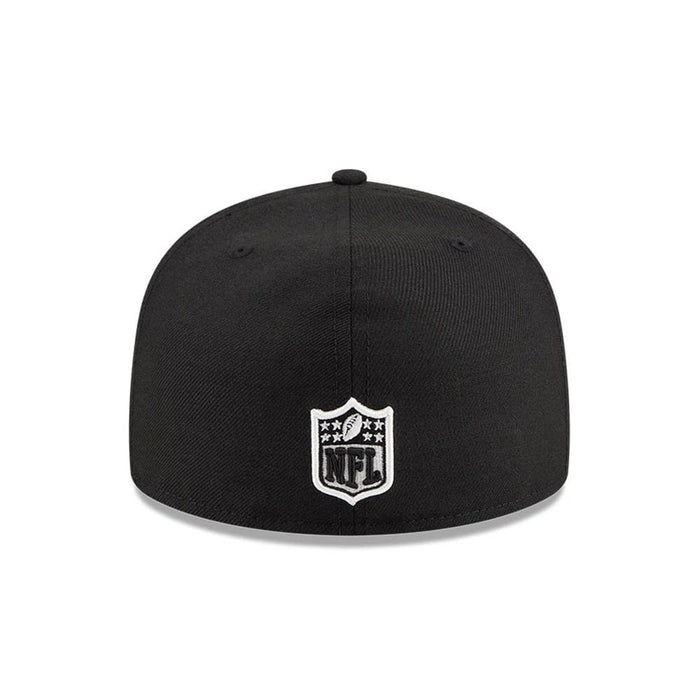 Pictured is this NFL Chiseled Embroidery Dallas Cowboys 59FIFTY A-Frame Fitted cap in Black. 5