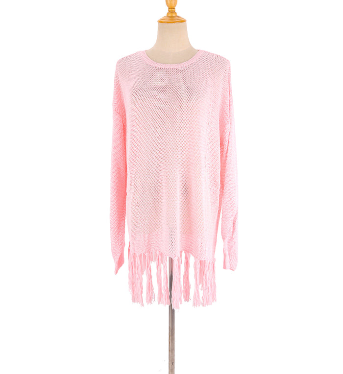 ✨ DOUCE ÉVASION – La robe maille rose qui sublime vos instants d’été
