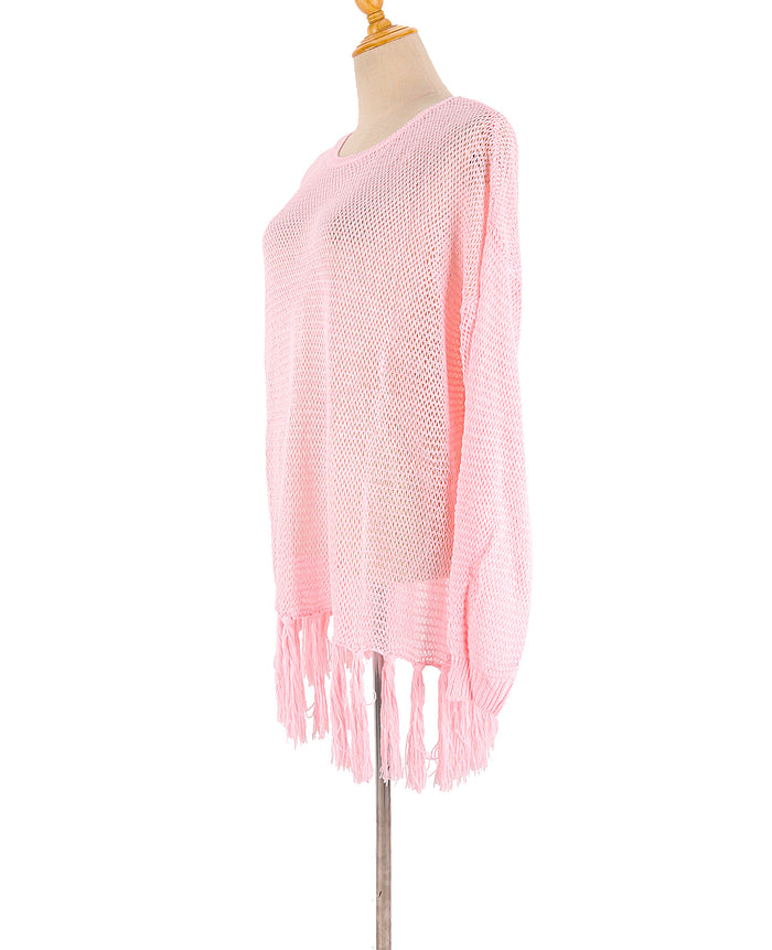 ✨ DOUCE ÉVASION – La robe maille rose qui sublime vos instants d’été