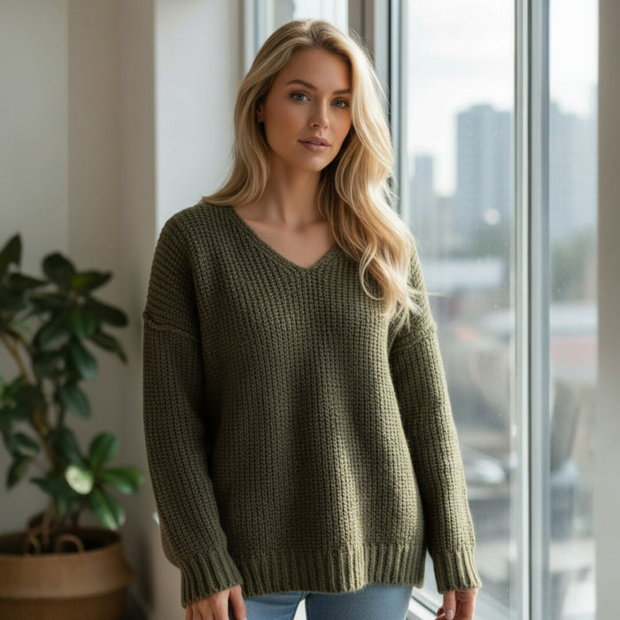 🍃 DOUCEUR NATURELLE – Le pull cocon aux notes végétales