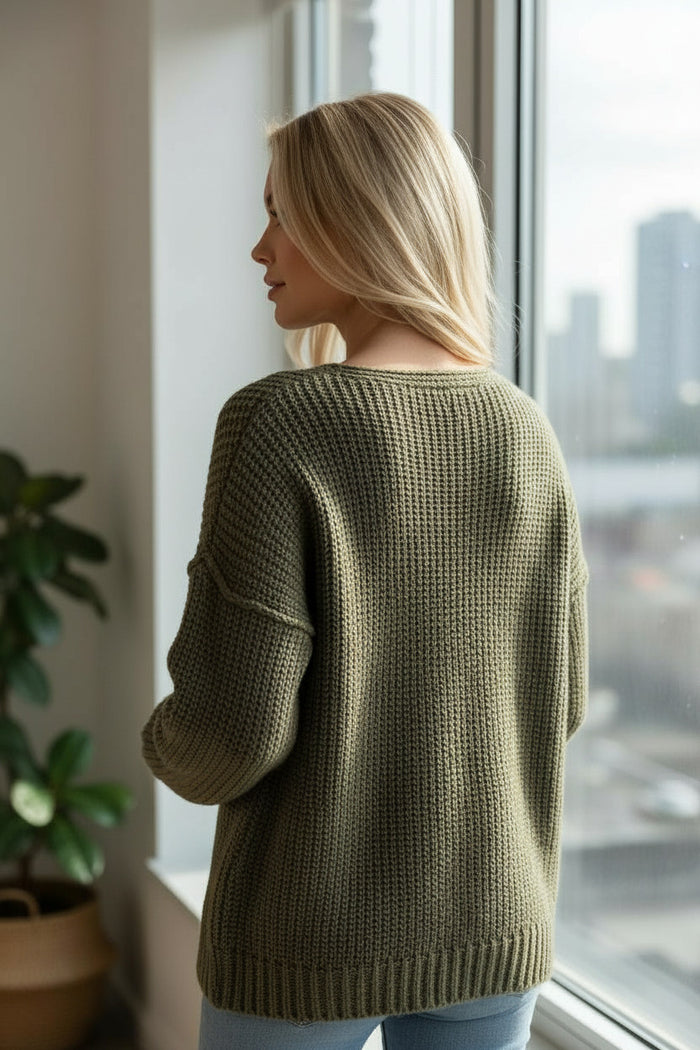 🍃 DOUCEUR NATURELLE – Le pull cocon aux notes végétales