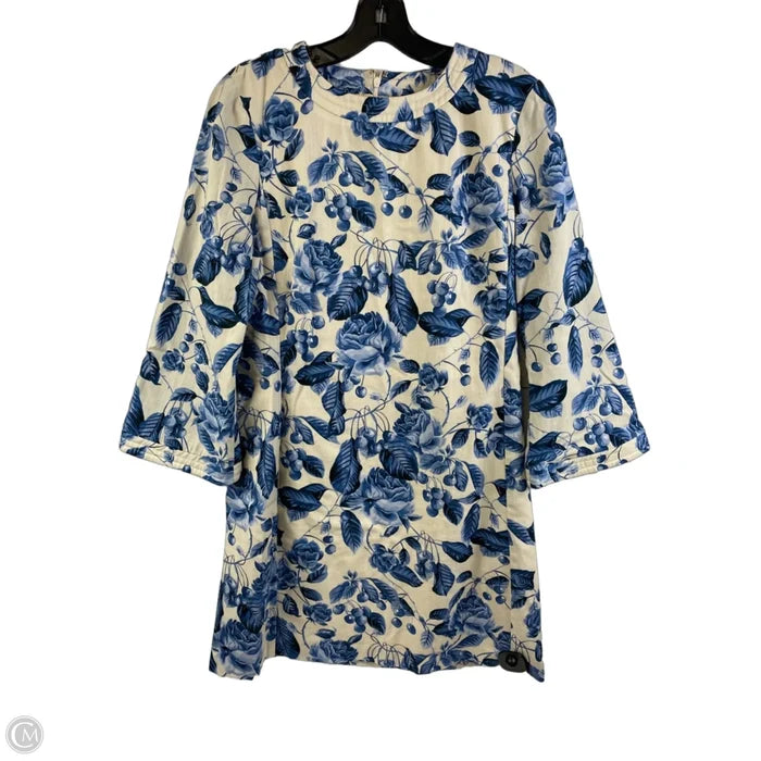 Dress Casual Short By Cmc In Blue & Cream, Size: M