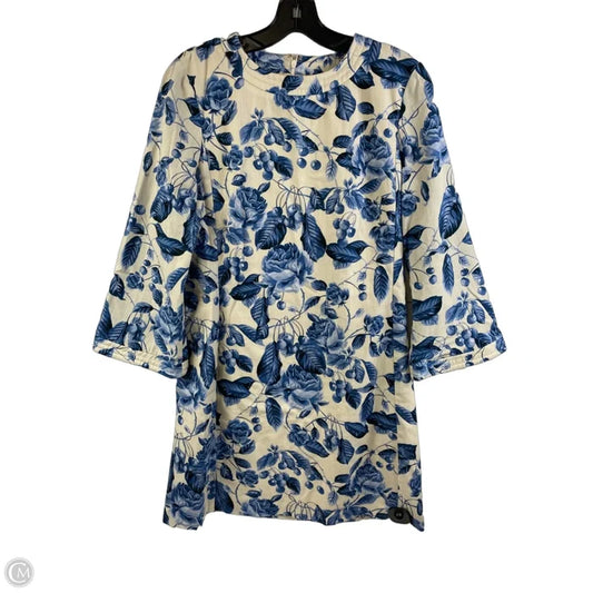 Dress Casual Short By Cmc In Blue & Cream, Size: M