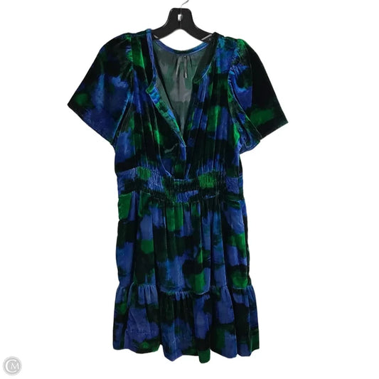 Dress Party Short By Anthropologie In Blue & Green, Size: M