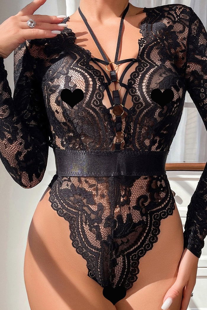 🔥 Élégance Sensuelle en Dentelle Noire – Body Raffiné 🔥