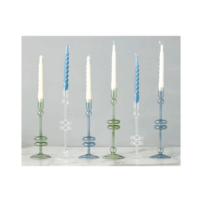 Elegant Glass Candle Holder Pairs - Medium