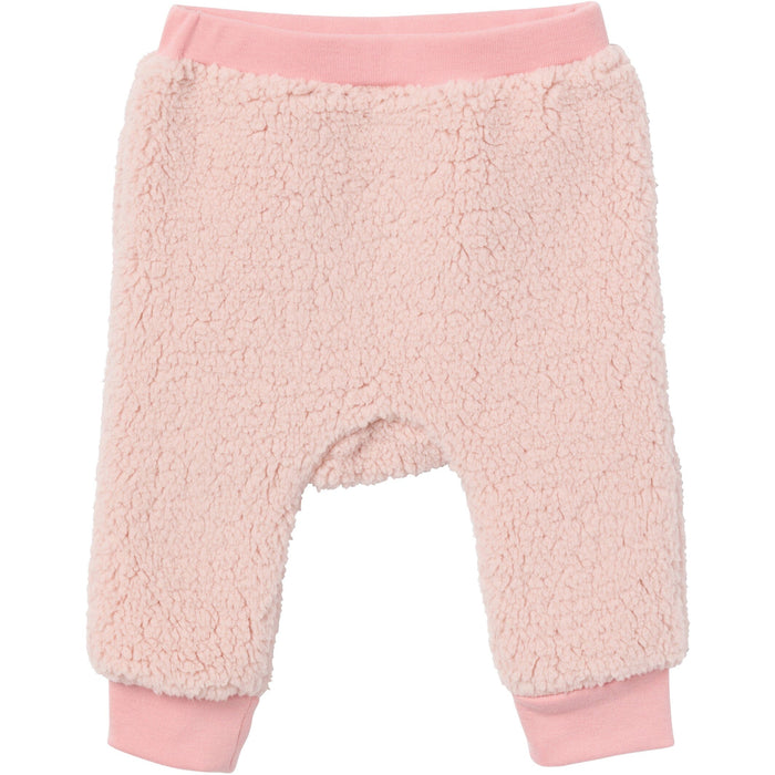 2-Piece Baby Girls Light Pink Sherpa Drop Shoulder Top & Pants