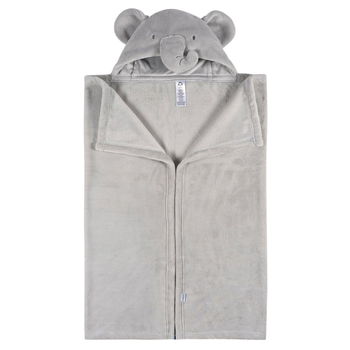 2-Pack Baby Neutral Animal Geo Hooded Wearable Blanket & Security Blanket Set