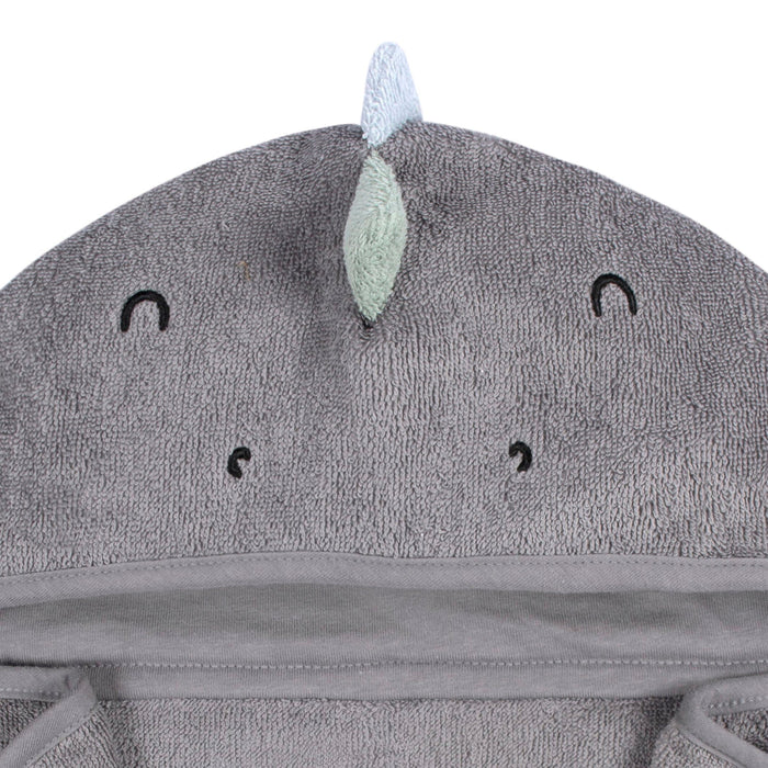 4-Piece Baby Boys Charcoal Dino Towel & Washcloths