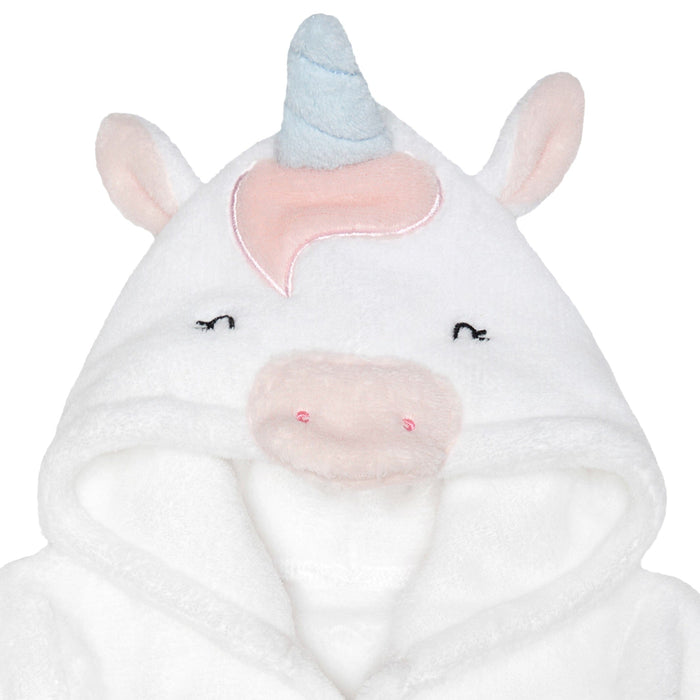 Baby Girls White Unicorn Robe