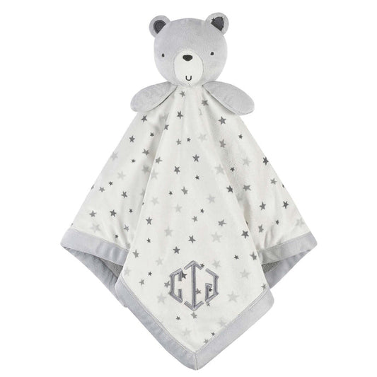 Embroidered Baby Boys Bear & Stars Oversized Security Blanket