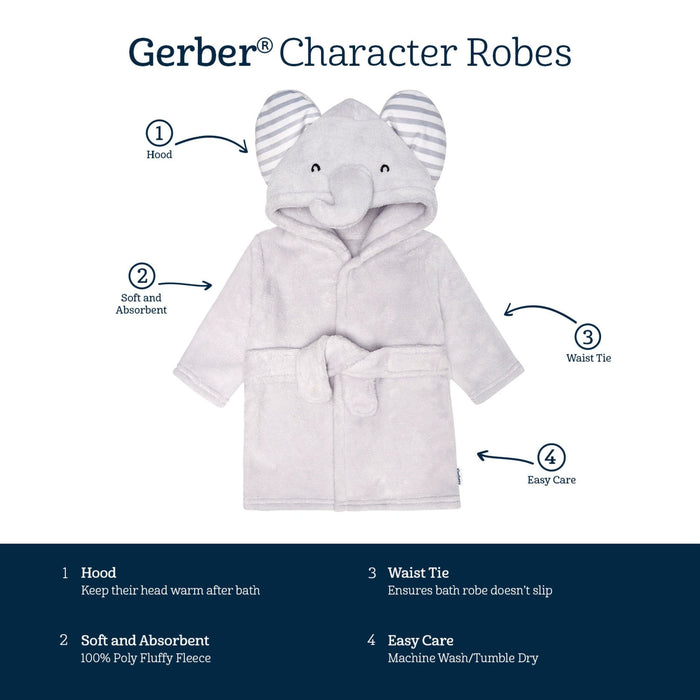 Baby Neutral Grey Elephant Robe