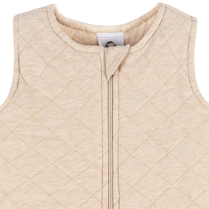 Baby Neutral Oatmeal Heather Quilted Wearable Blanket