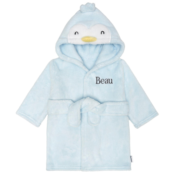 Embroidered Baby Neutral Penguin Robe
