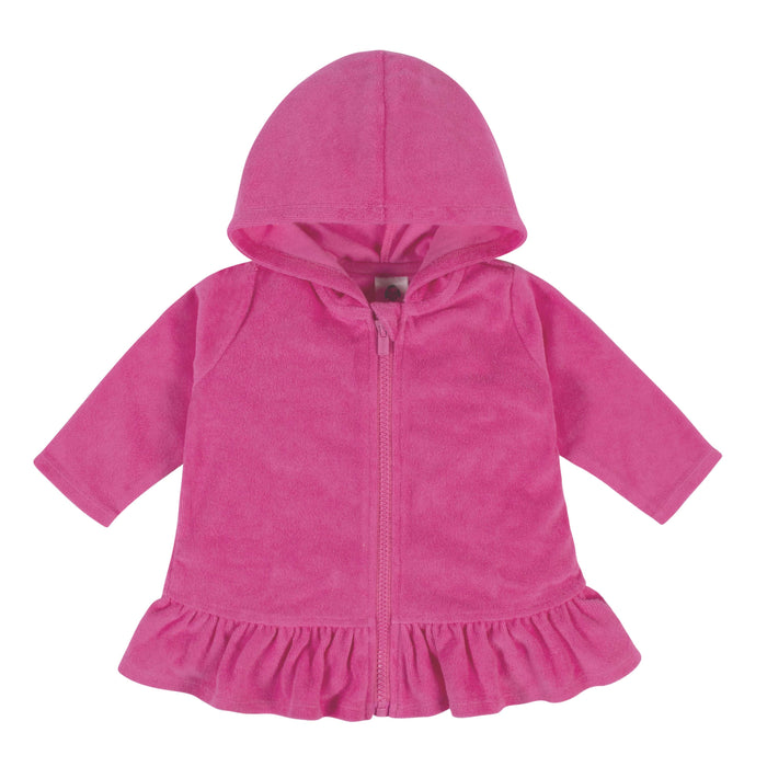 Baby & Toddler Girls Pink Zipper Hoodie Terry Coverup-Gerber Childrenswear