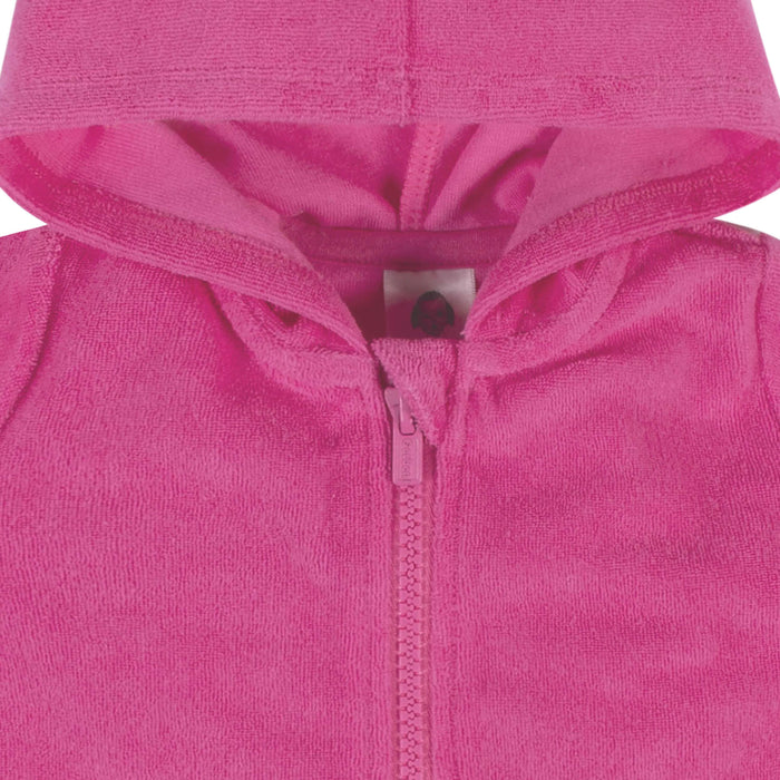 Baby & Toddler Girls Pink Zipper Hoodie Terry Coverup-Gerber Childrenswear