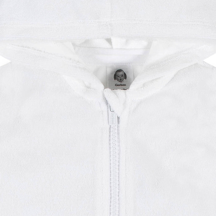 Baby & Toddler Girls White Zipper Hoodie Terry Coverup-Gerber Childrenswear