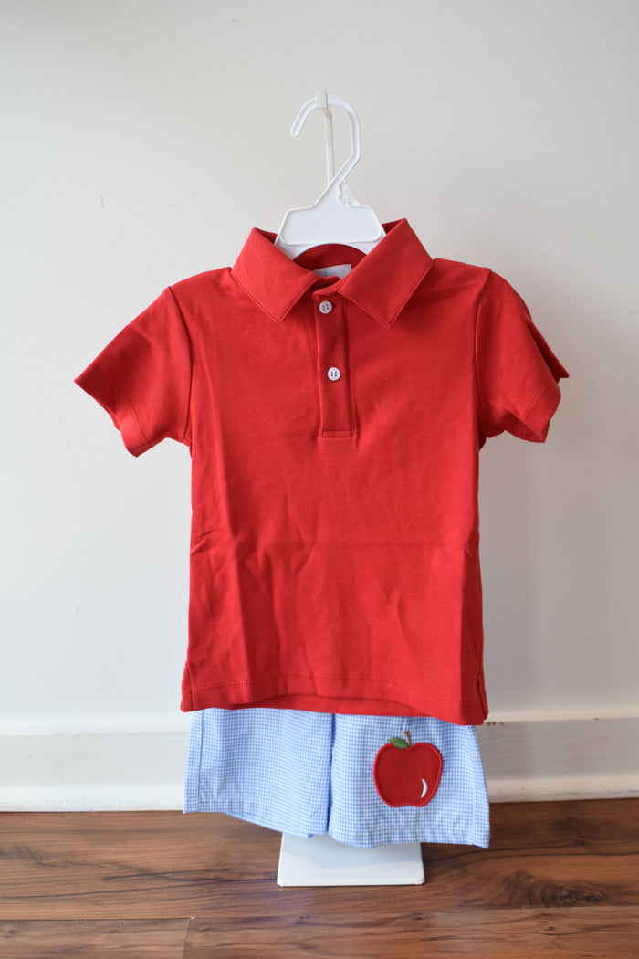 Embroidered Basic Short-Apple