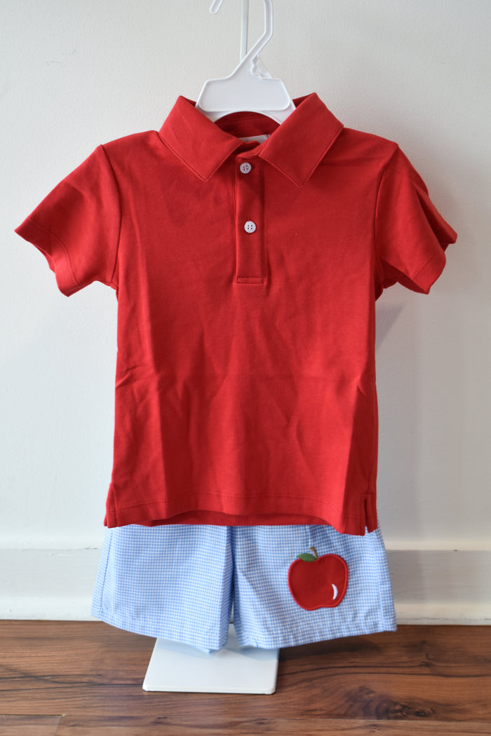 Embroidered Basic Short-Apple