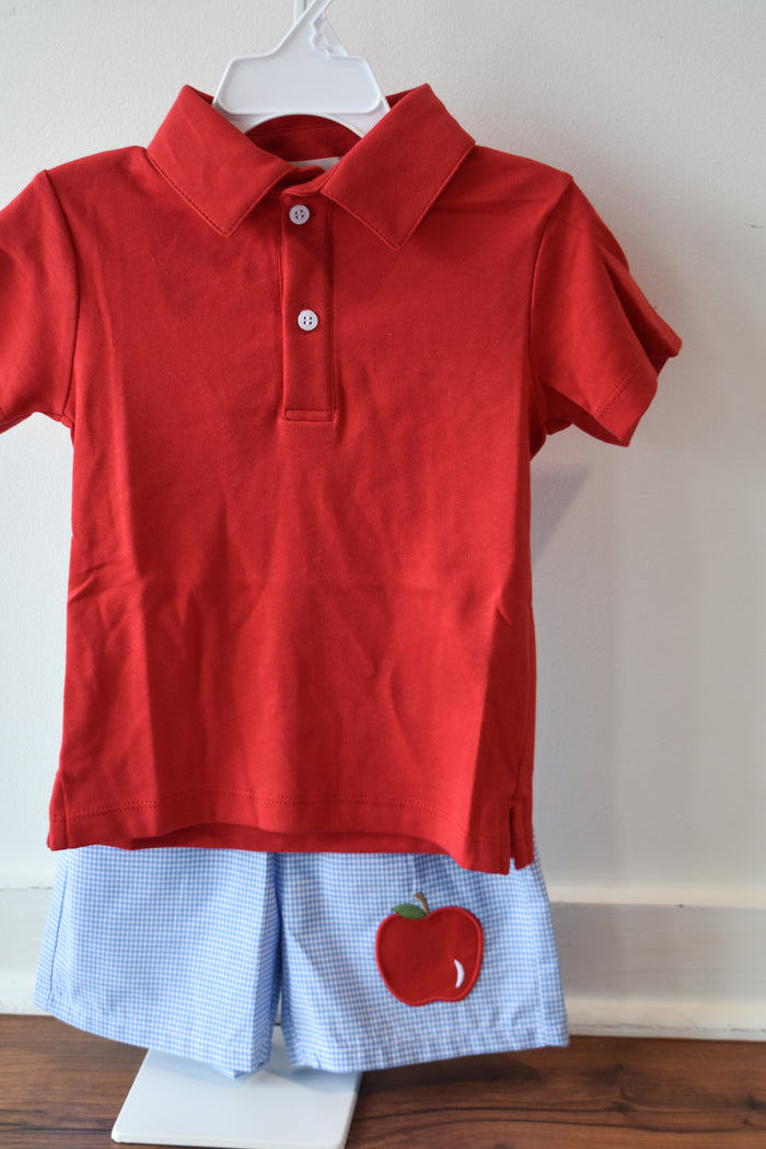 Embroidered Basic Short-Apple