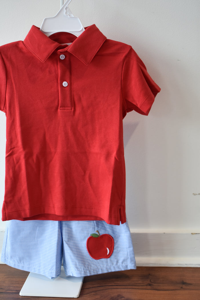 Embroidered Basic Short-Apple