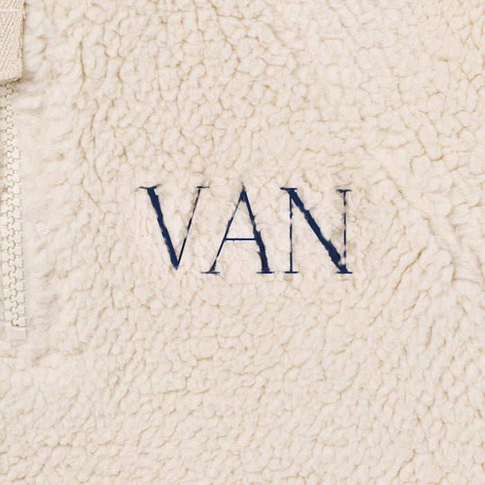 Embroidered Infant & Toddler Boys Light Beige Half-Zip Pullover