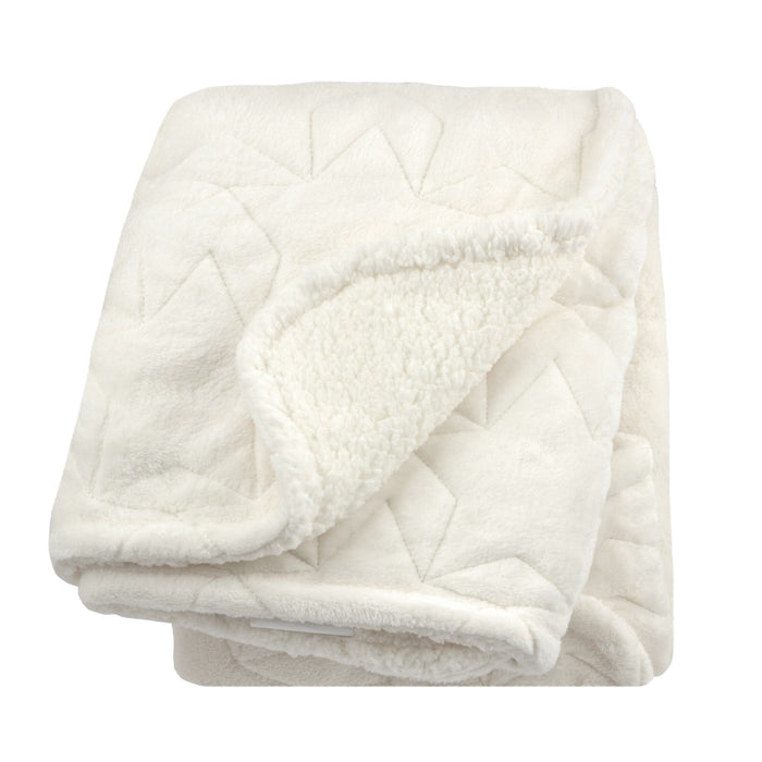 Embroidered Star Luxury Blanket in Ivory-Gerber Childrenswear