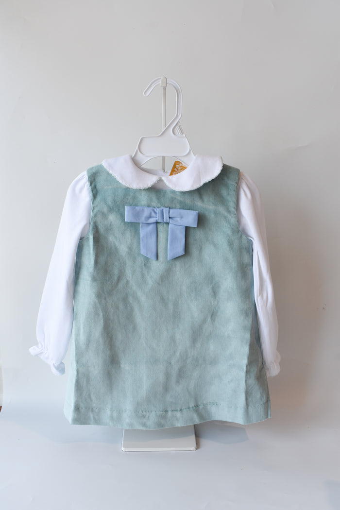 Emma’s Elbow Top-White/Greenwich Green