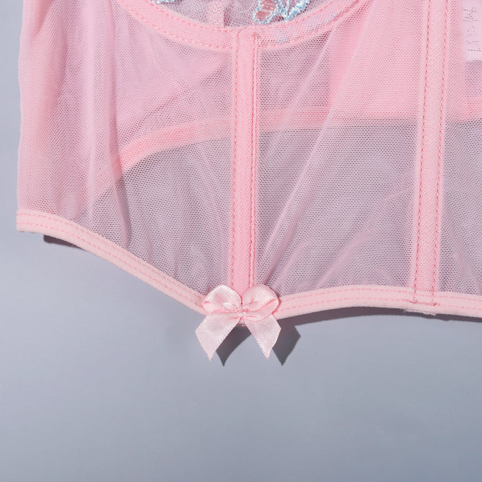 🌸 Ensemble Lingerie « Candy Bloom » – Douceur florale pastel & coupe corselet