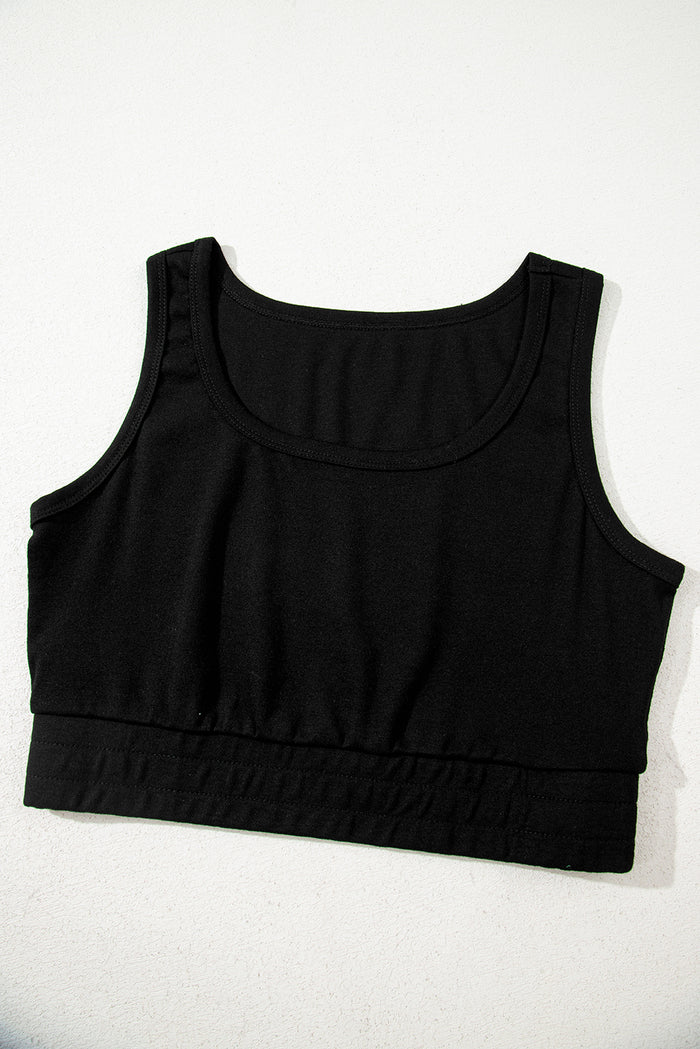 Ensemble lounge noir 3 pièces : débardeur court, short et cardigan