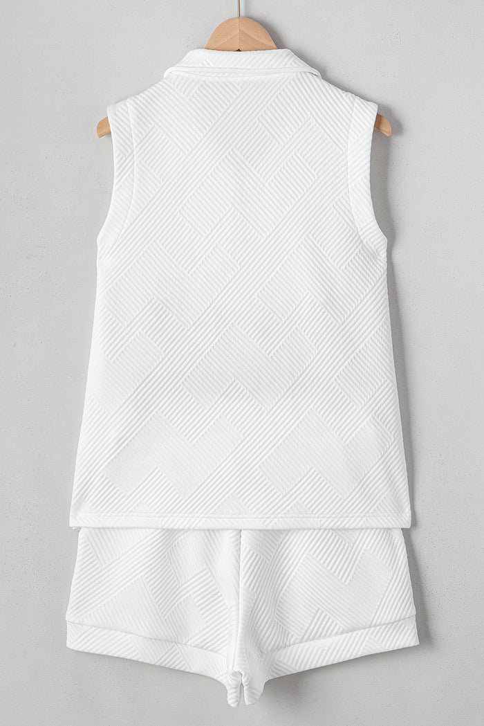 Ensemble short et débardeur texturé blanc *-A WOMAN WE LOVE