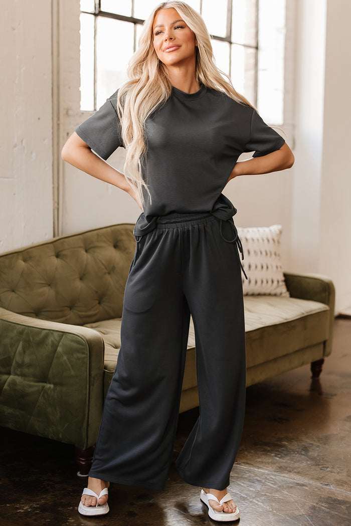 Ensemble t-shirt à col rond et pantalon ample *-A WOMAN WE LOVE
