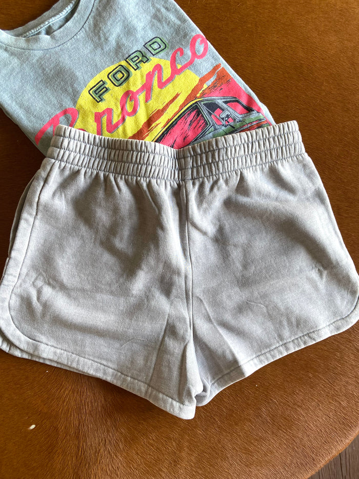 Fern's Acid Wash Shorts ~ Jade Green - Deer Creek Mercantile