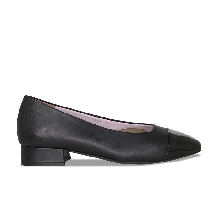 Fonda: Black Leather & Patent Shoes Sole Bliss